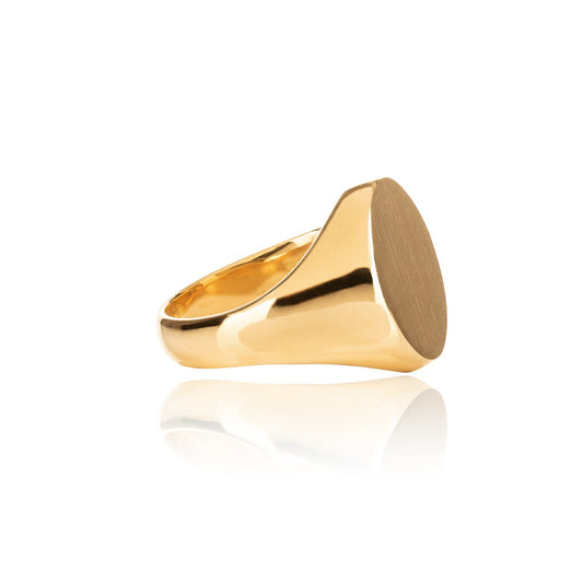 Zeloria Classic Gold Signet Ring side angle