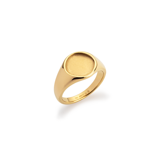 Zeloria Classic Gold Signet Ring front view